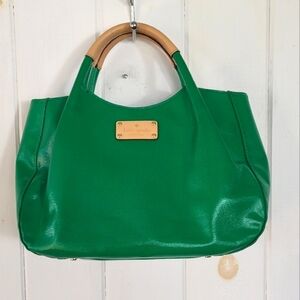 Kate Spade NY Emerald Green Shiny Top Handle Bag
